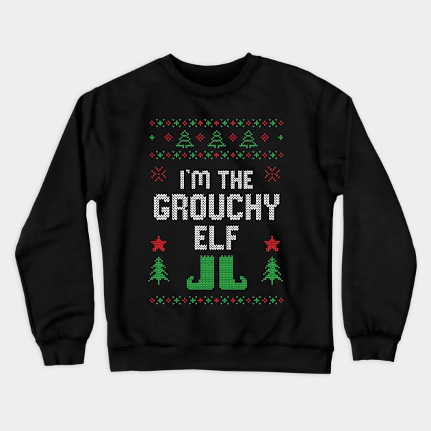 Grouchy Elf Ugly Christmas Costume Matching Family Group Crewneck Sweatshirt by jkshirts